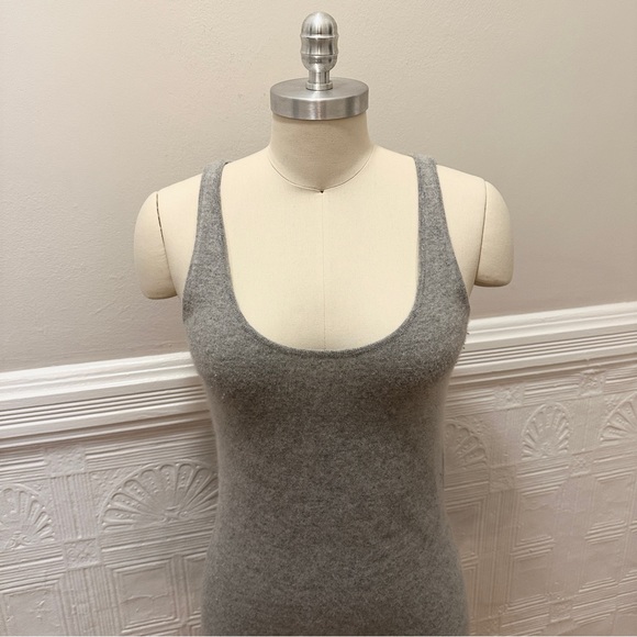 Demylee Fuzzy Mini Bodycon Sweater Dress, Wool Blend w/ Low Neckline - Picture 3 of 6